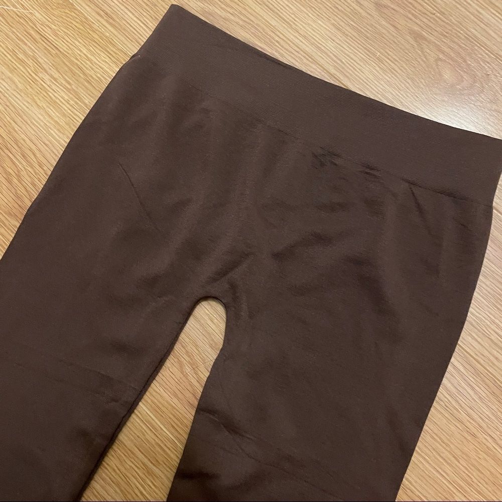 NWOT Seductions Brown Buttery Legging Tights - XS/S